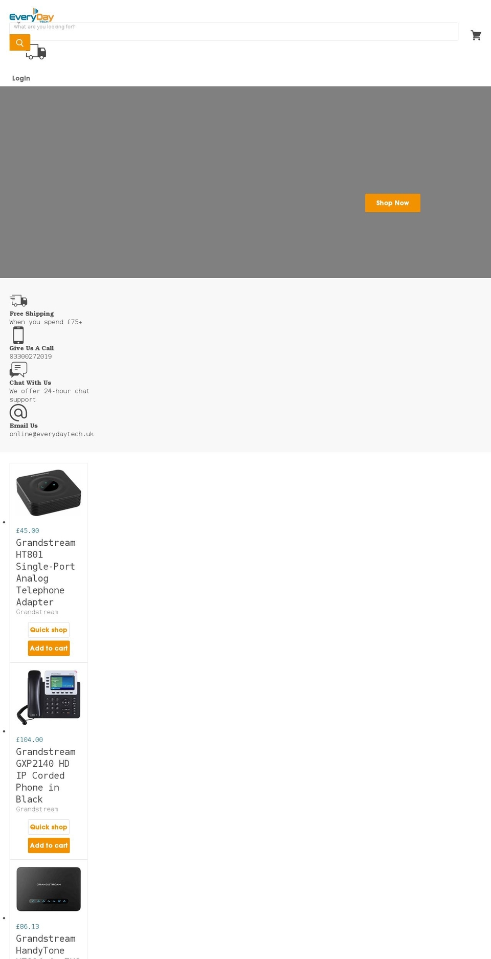 everydaytech.uk shopify website screenshot