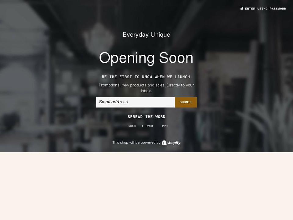 everydayunique.com shopify website screenshot
