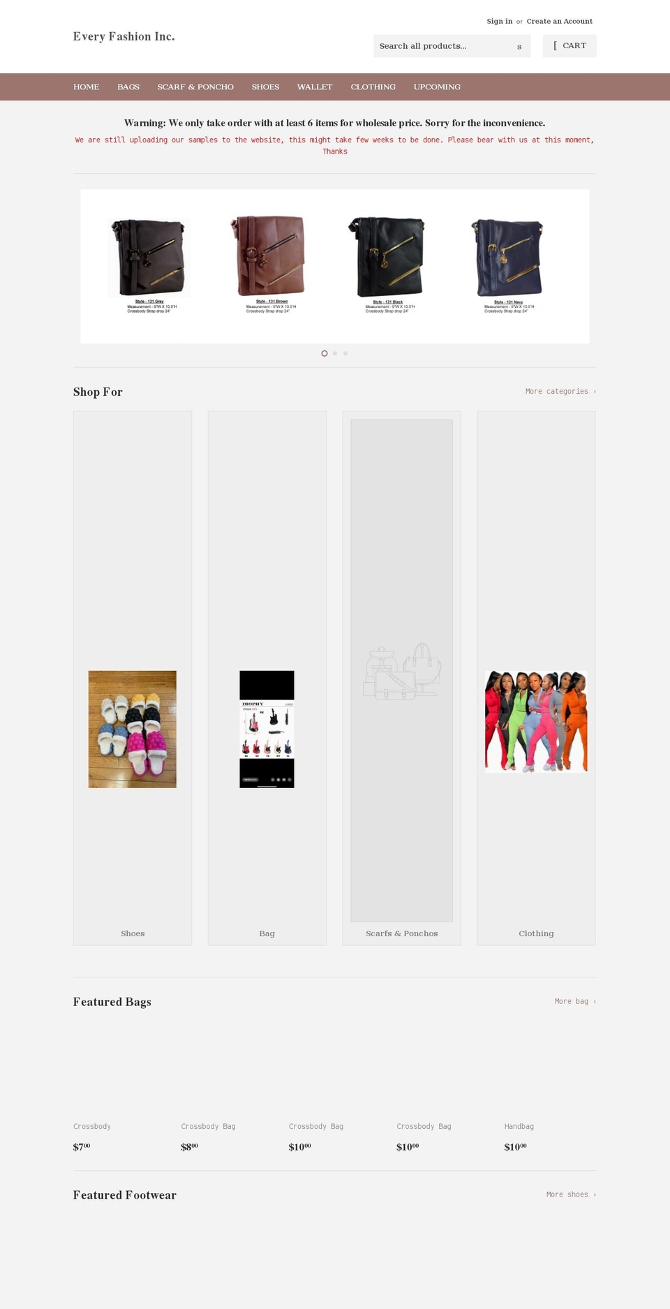 everyfashionwholesale.com shopify website screenshot