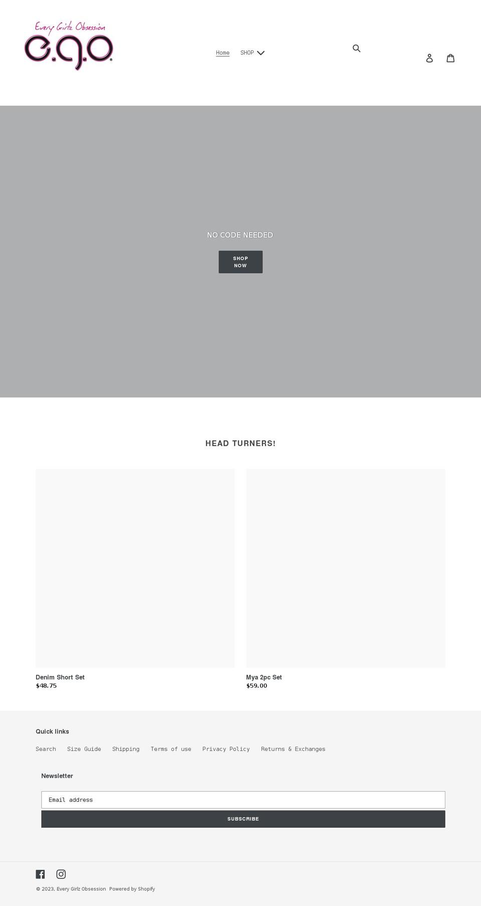 everygirlsobsession.com shopify website screenshot