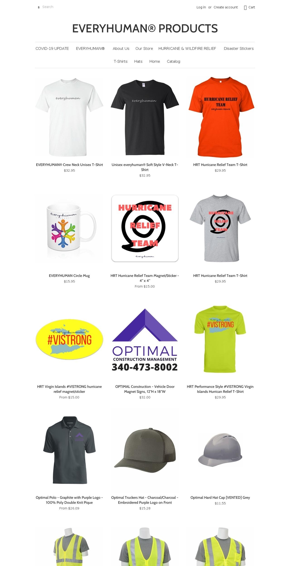 everyhumanproducts.com shopify website screenshot