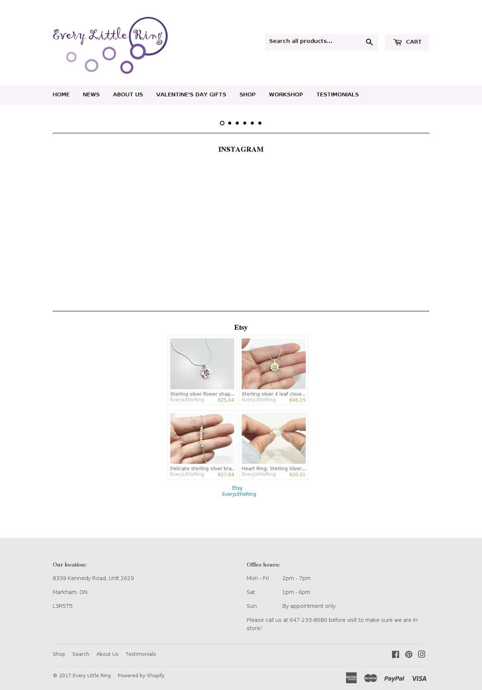 everylittlering.com shopify website screenshot