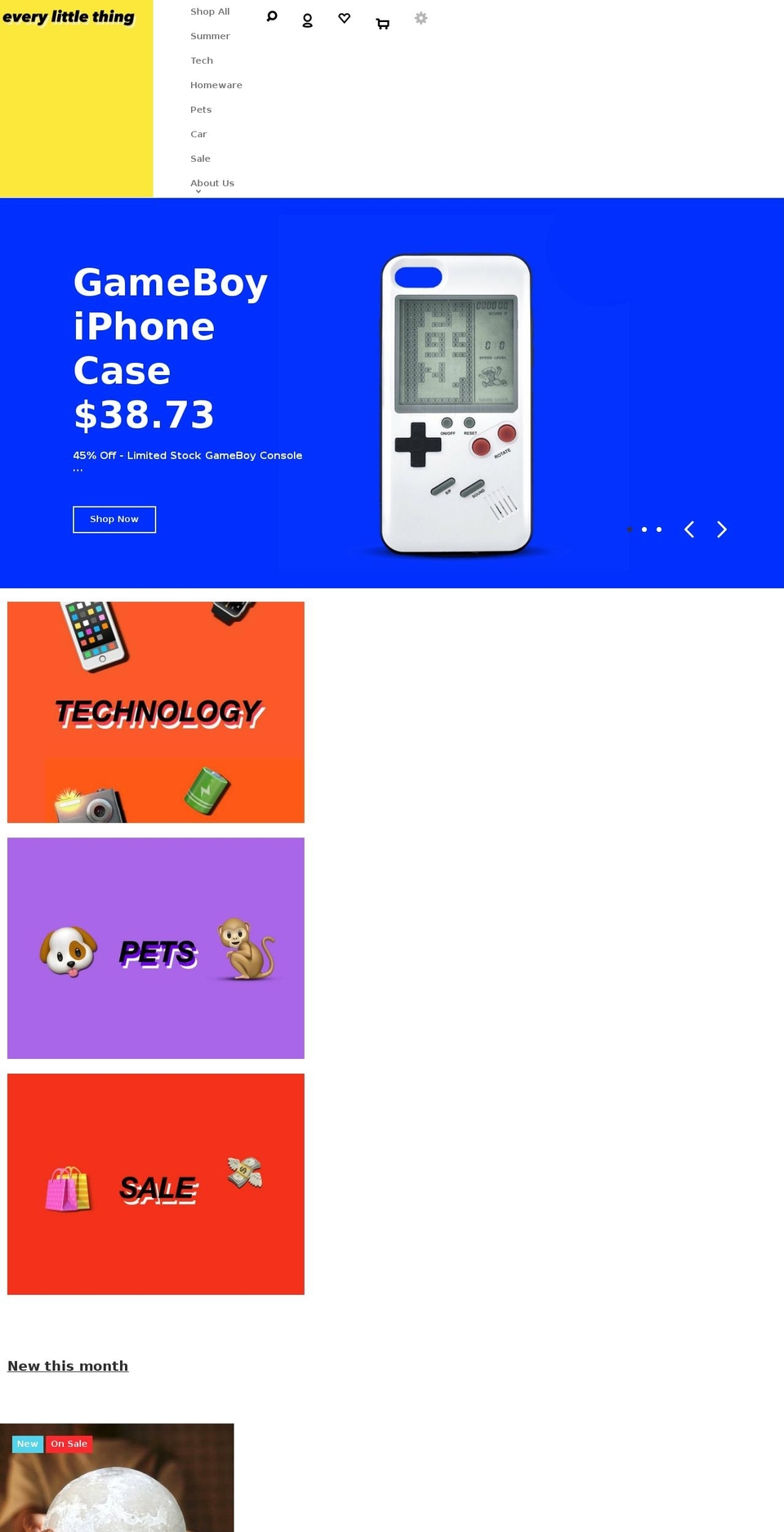 everylittlethingco.com — Shopify storefront screenshot