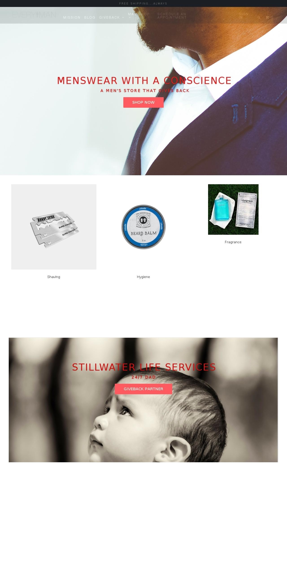 everymanshop.com shopify website screenshot