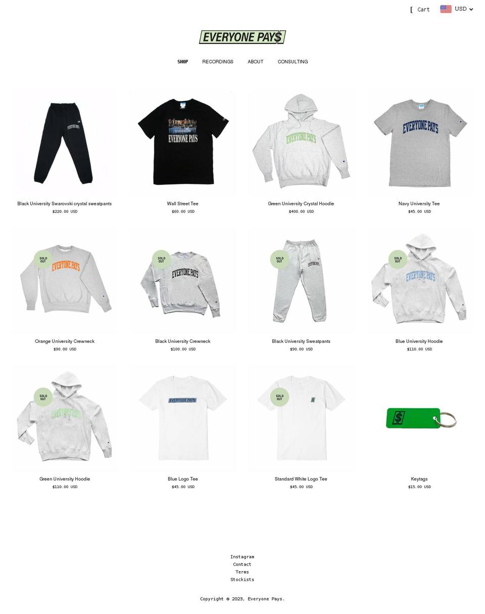 everyone-pays.com — Shopify storefront screenshot