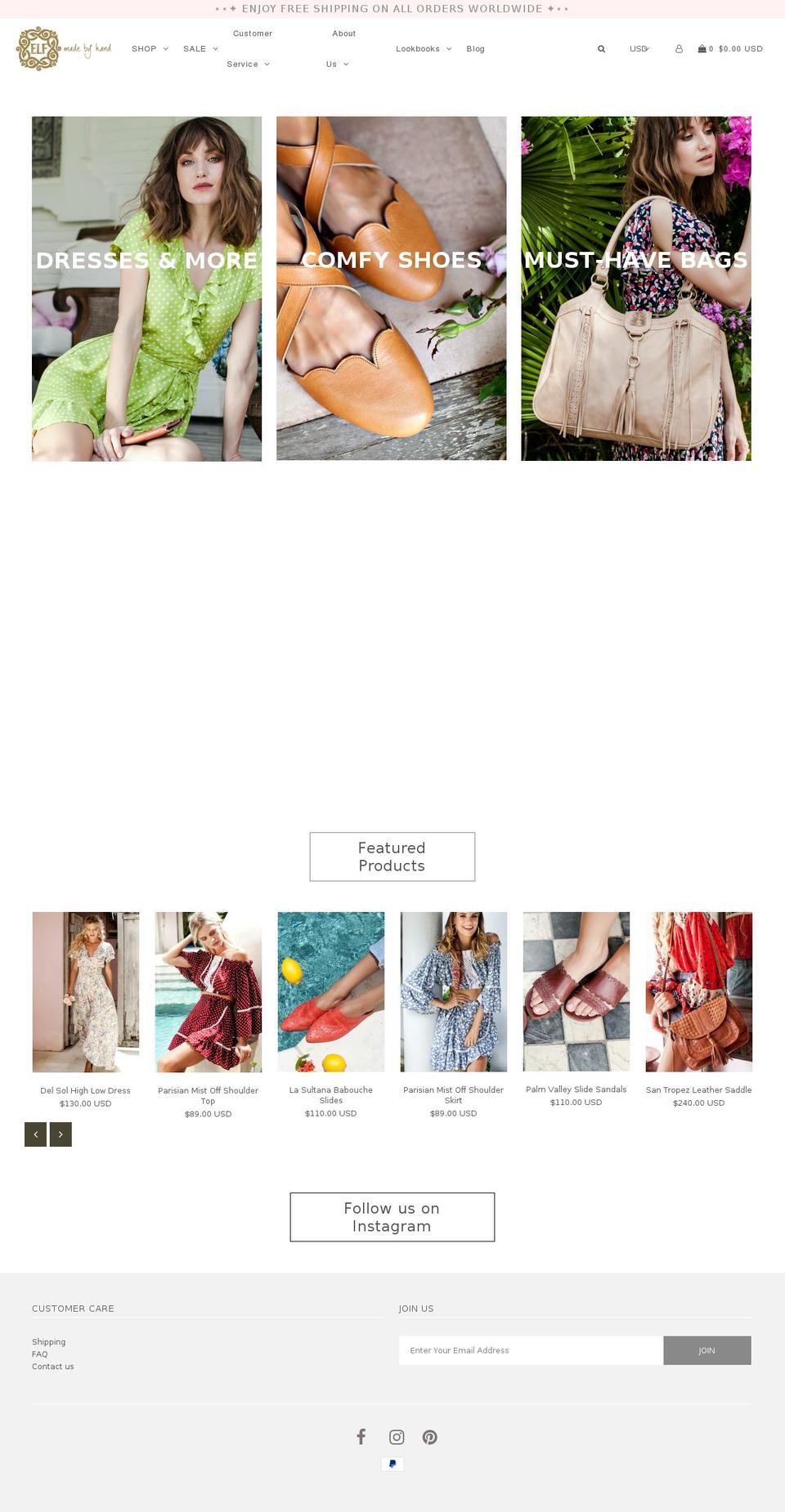 everyonelivingfree.com — Shopify storefront screenshot