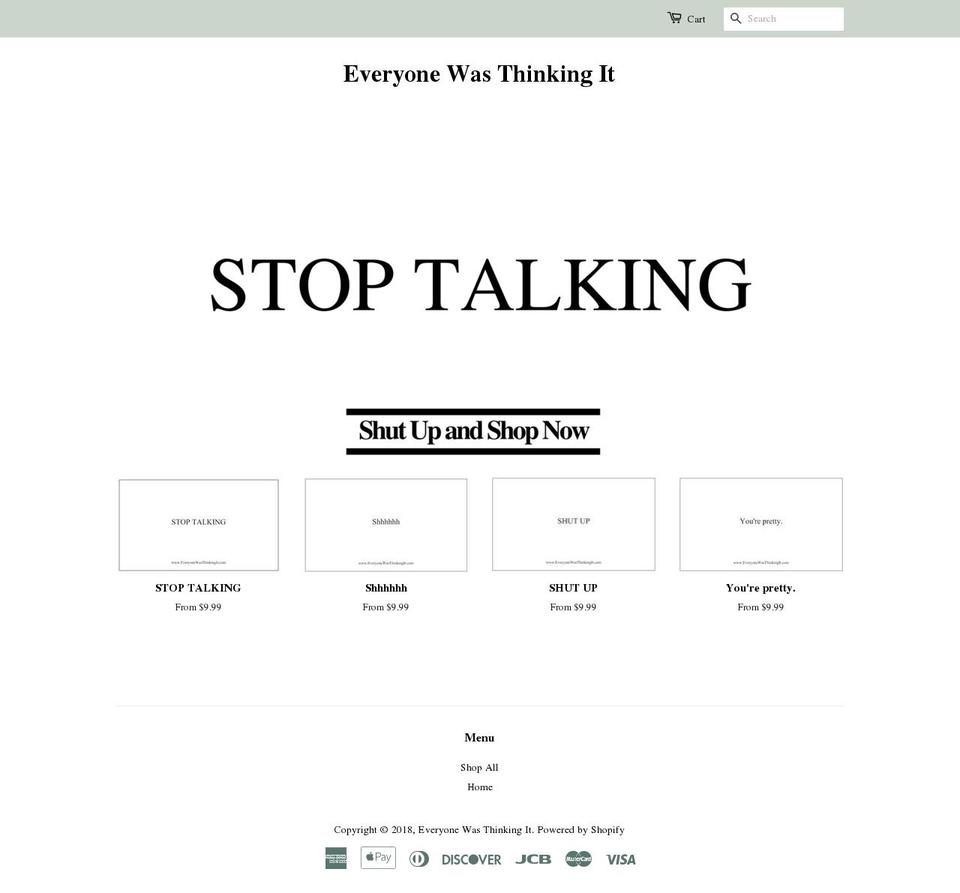 everyonewasthinkingit.com — Shopify storefront screenshot