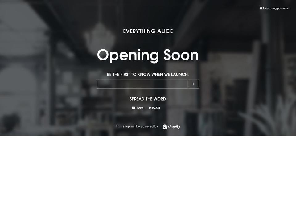 everything-alice.com shopify website screenshot