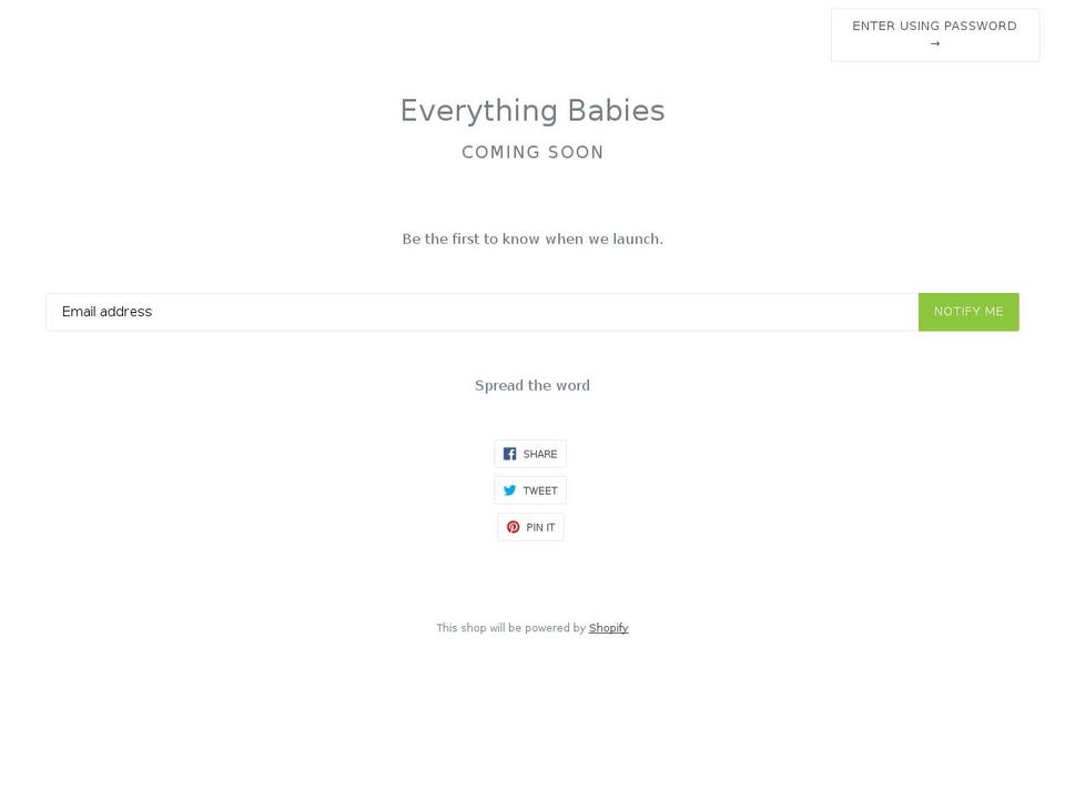 everything-babies.com shopify website screenshot