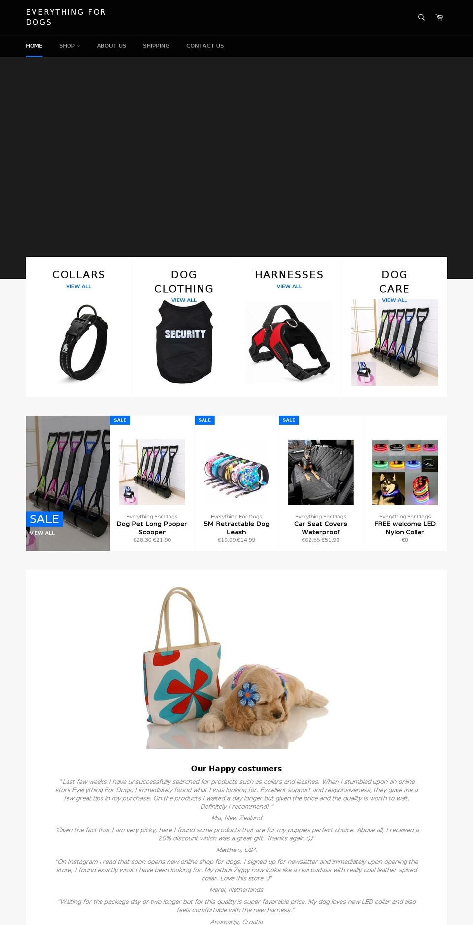 everything4dogs.com shopify website screenshot