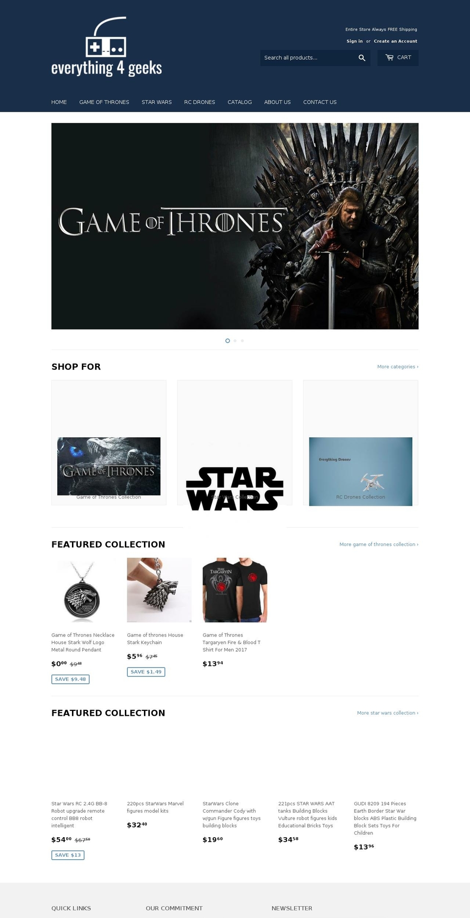 everything4geeks.com — Shopify storefront screenshot