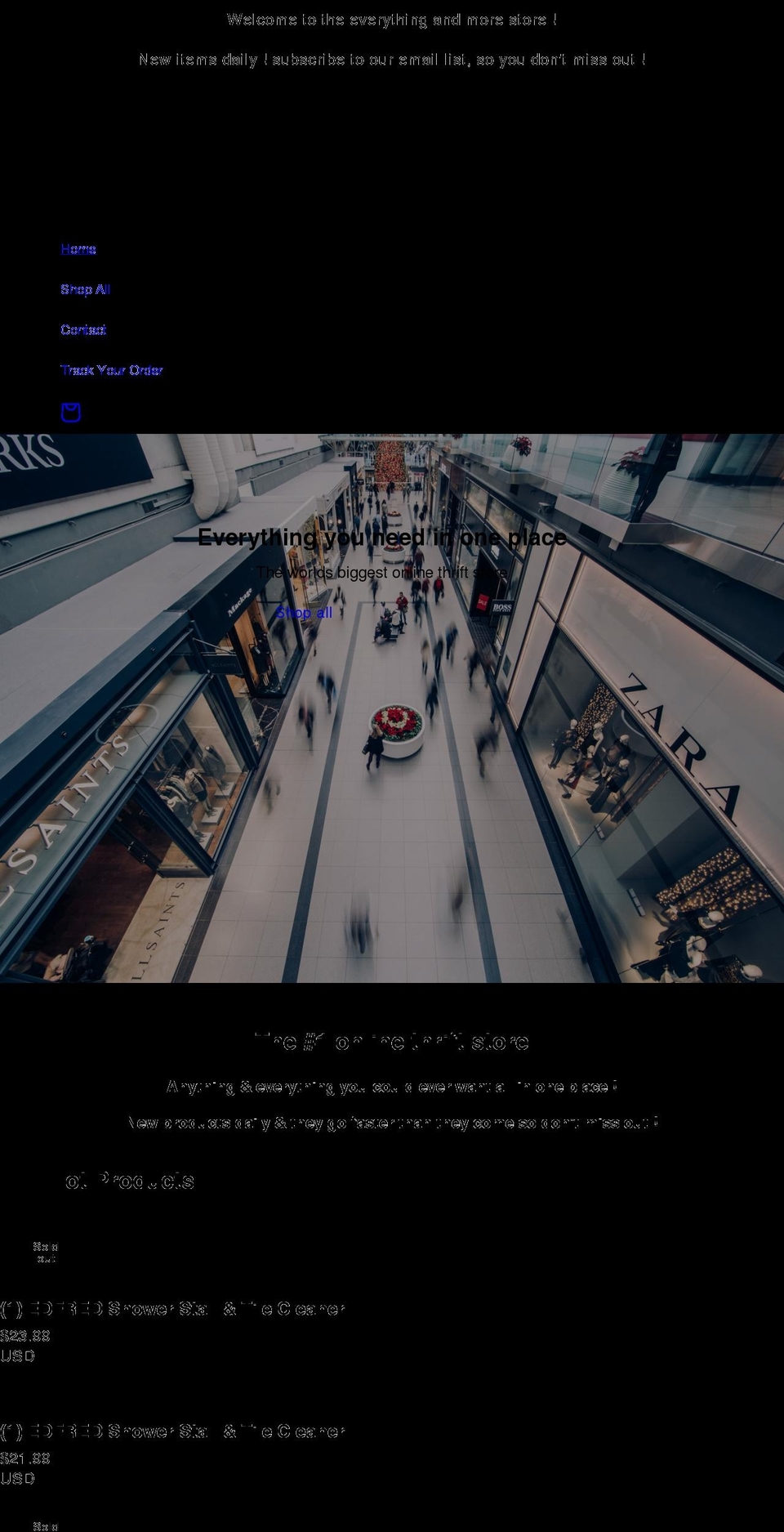 everythingandmorestore.net shopify website screenshot