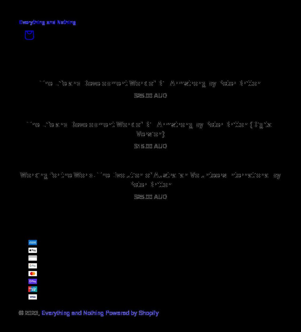 everythingandnothing.com.au shopify website screenshot