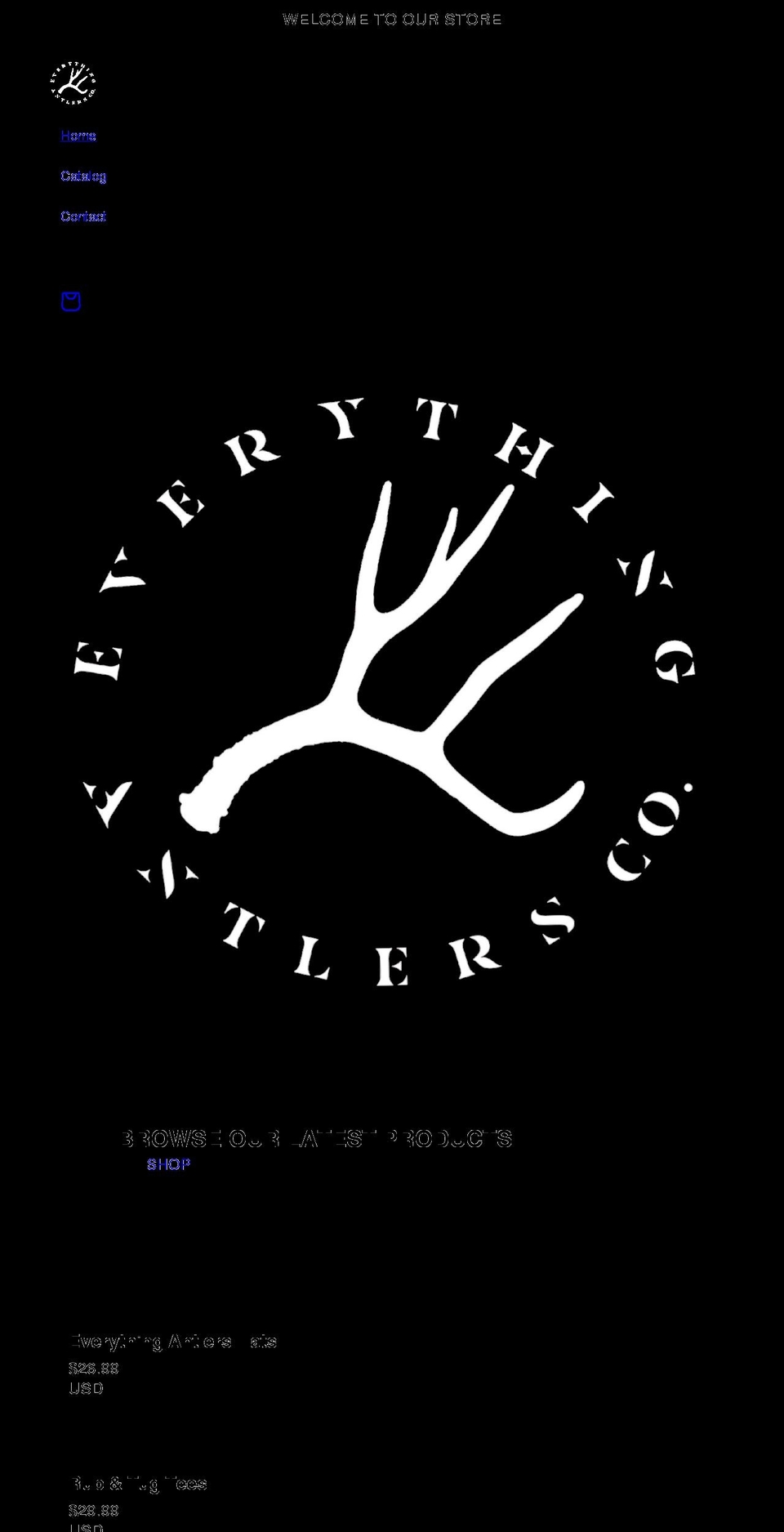 everythingantlers.com shopify website screenshot