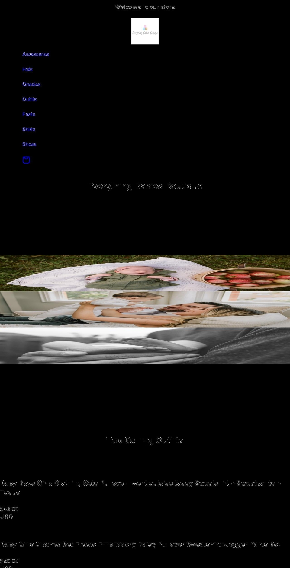 everythingbabiesboutique.com shopify website screenshot