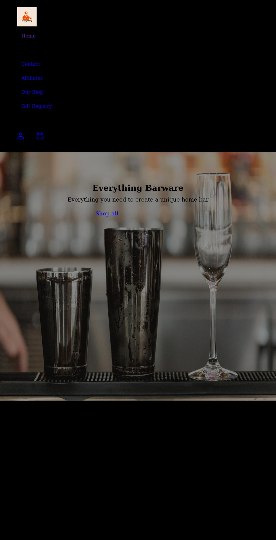 everythingbarware.com shopify website screenshot