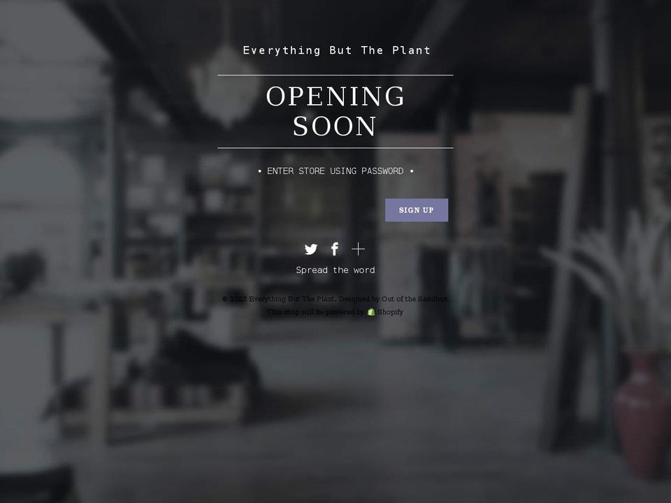 everythingbuttheplant.com shopify website screenshot