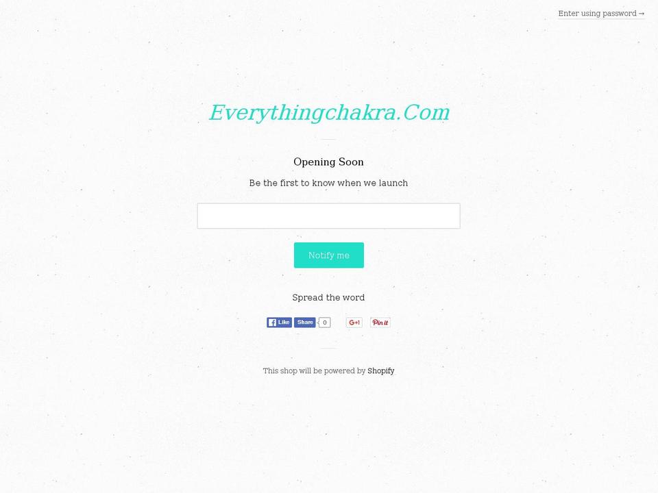 everythingchakra.com shopify website screenshot