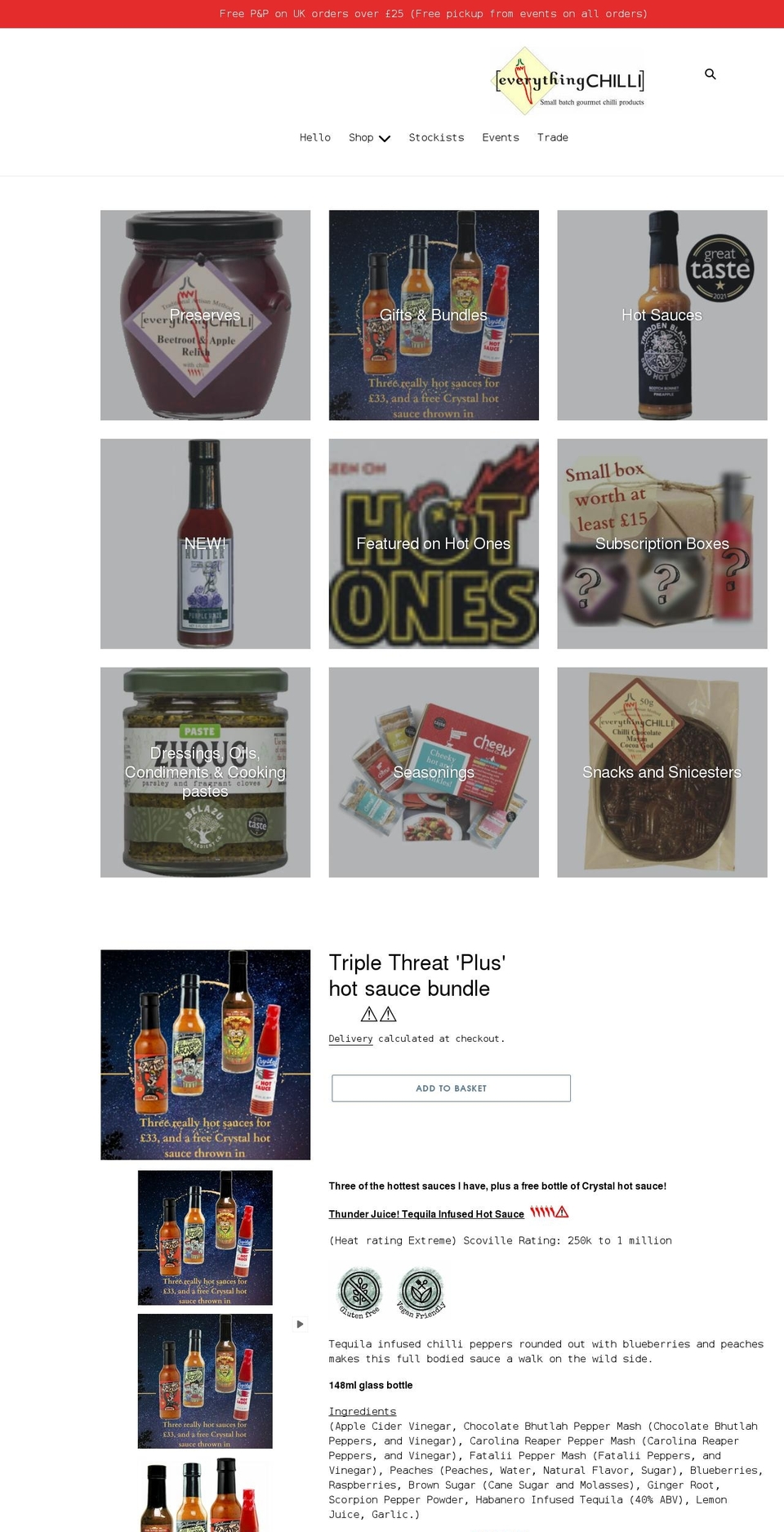 everythingchilli.co.uk shopify website screenshot