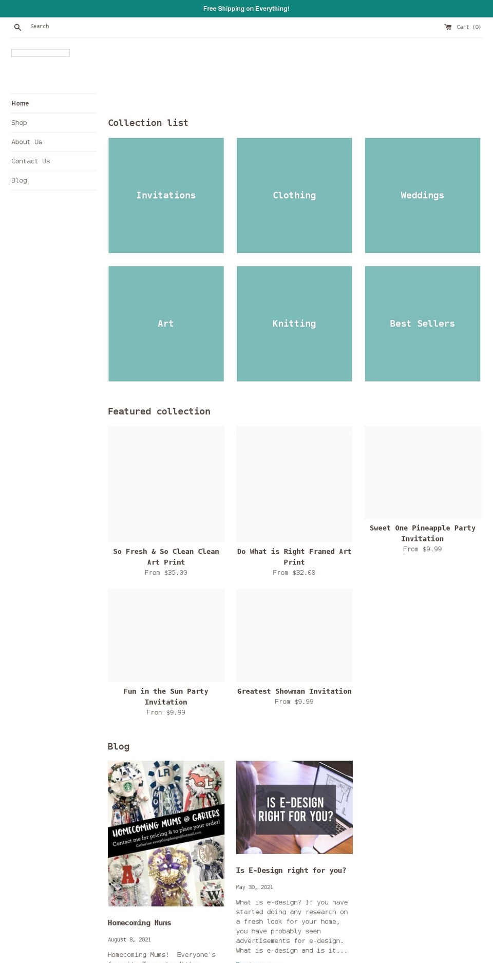 everythingdesignco.com shopify website screenshot