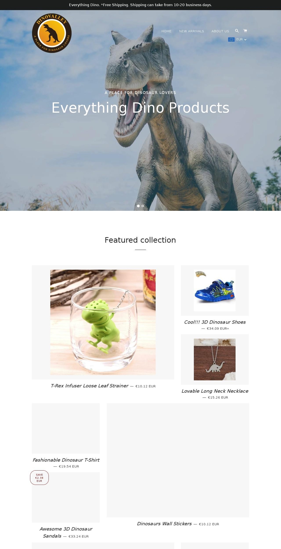 everythingdino.com — Shopify storefront screenshot
