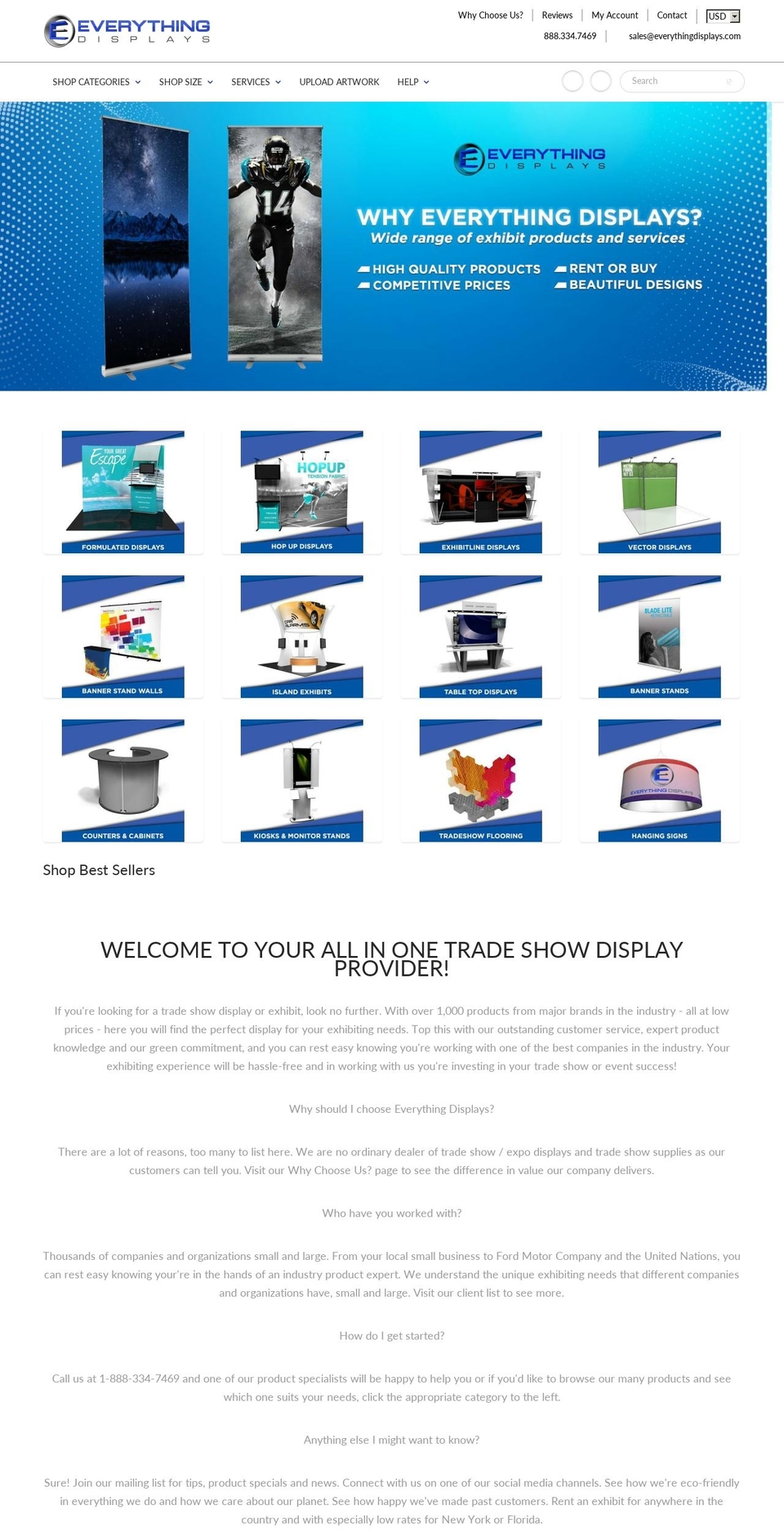 everythingdisplays.com shopify website screenshot