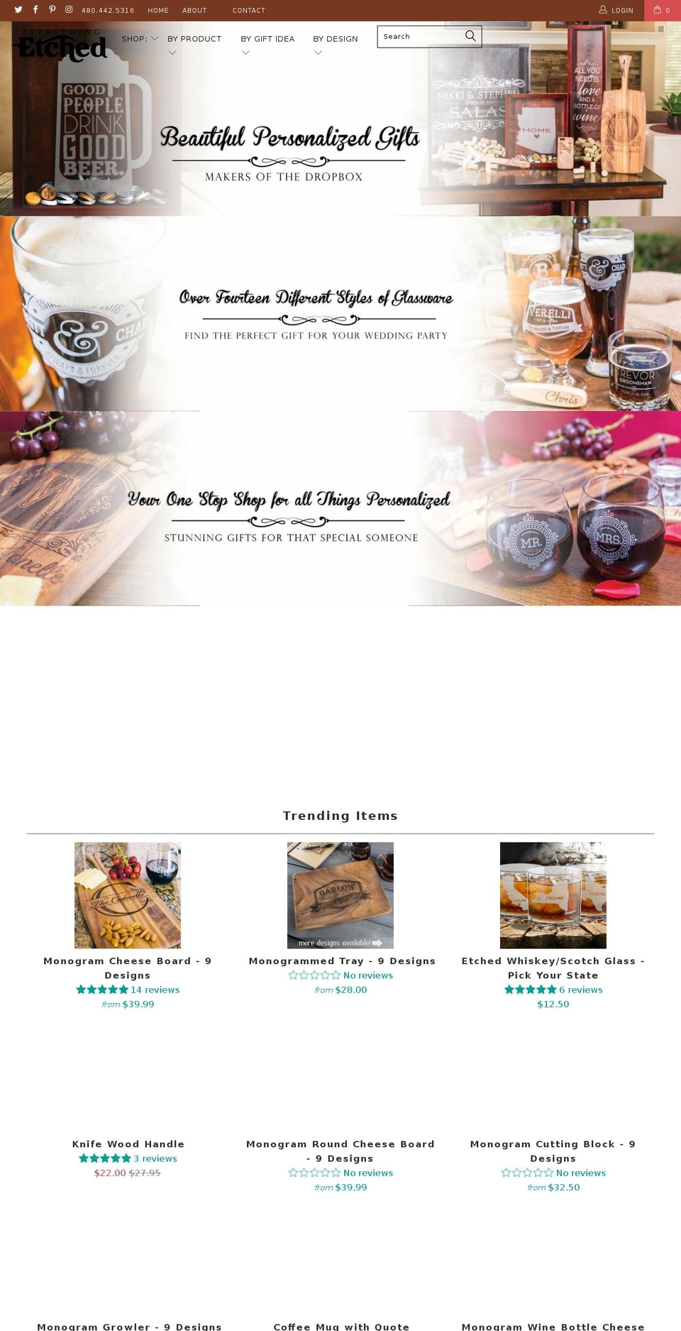 everythingetched.com shopify website screenshot