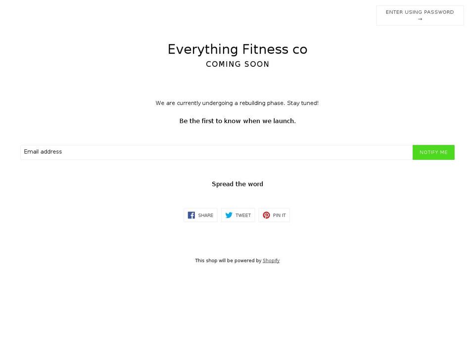 everythingfitnessco.com shopify website screenshot