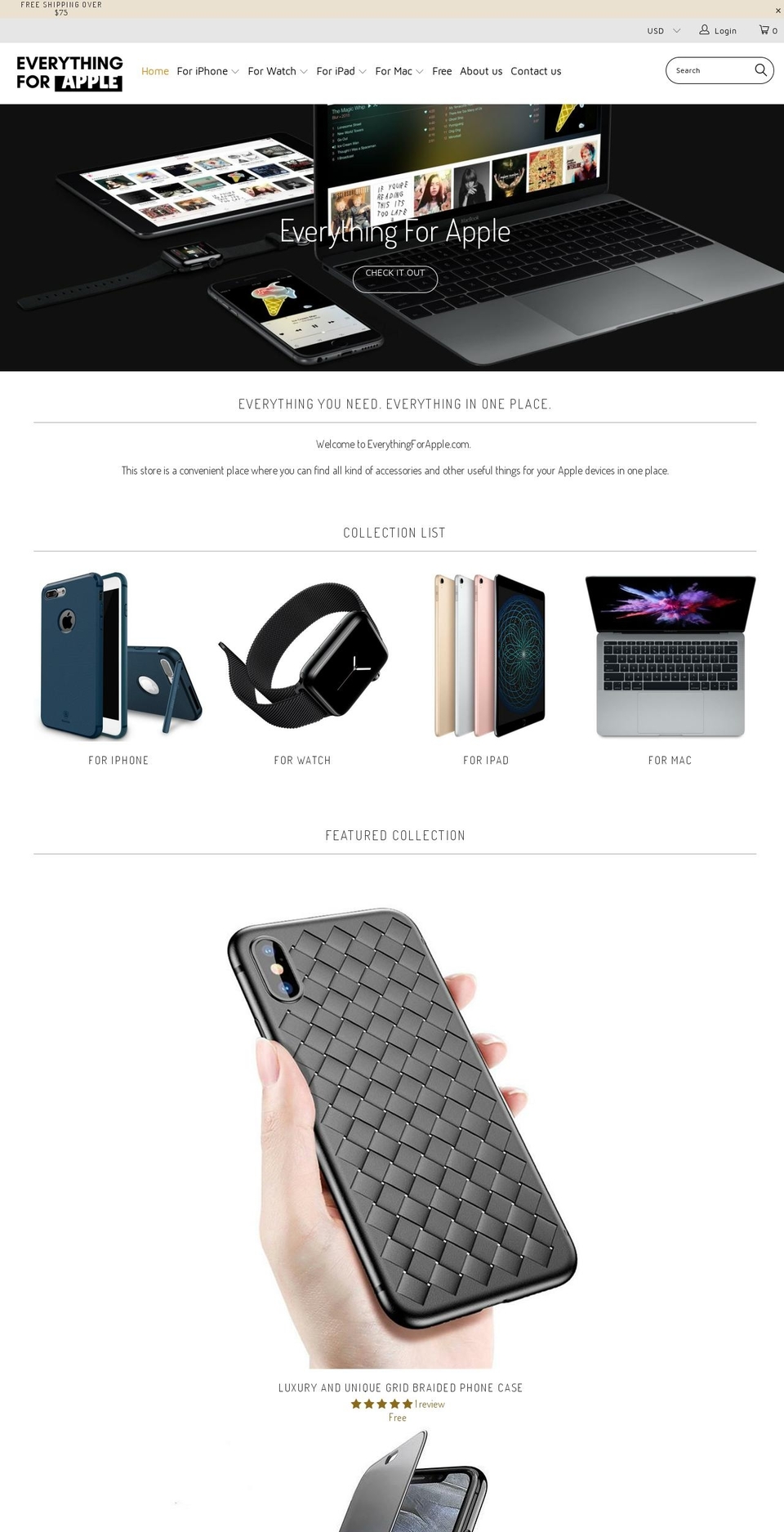 everythingforapple.com — Shopify storefront screenshot