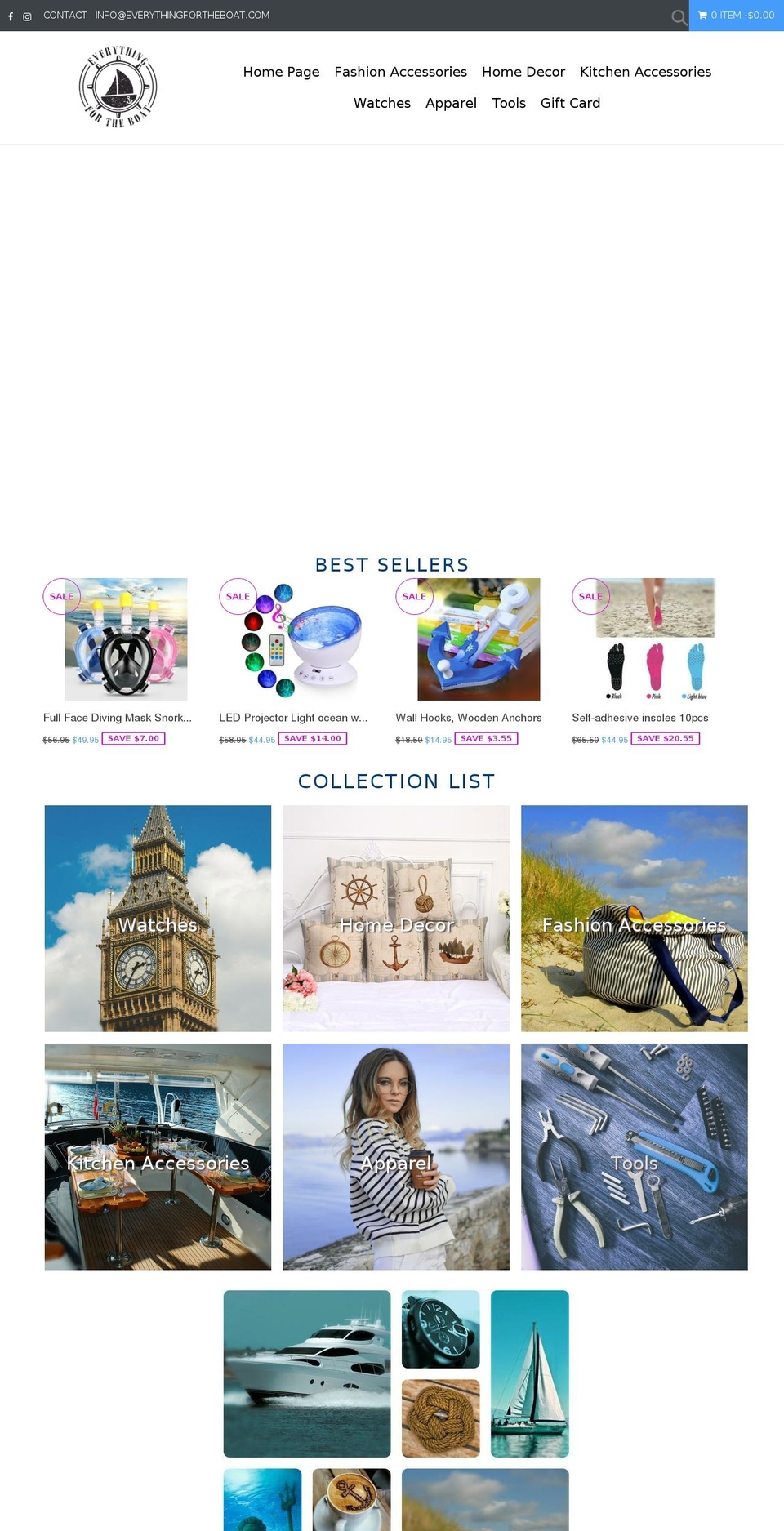 everythingfortheboat.com shopify website screenshot