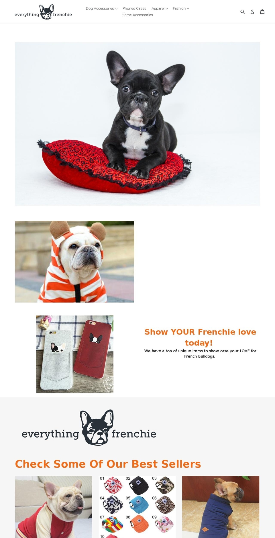 everythingfrenchie.com — Shopify storefront screenshot
