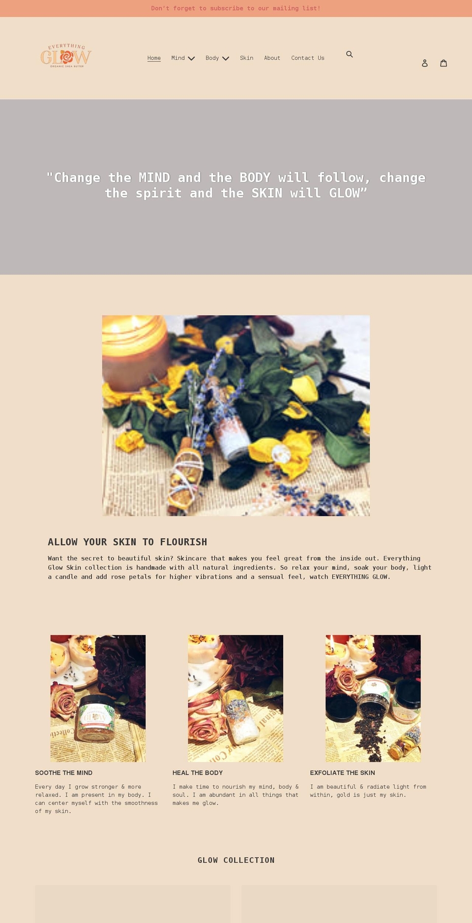 everythingglowskin.com shopify website screenshot