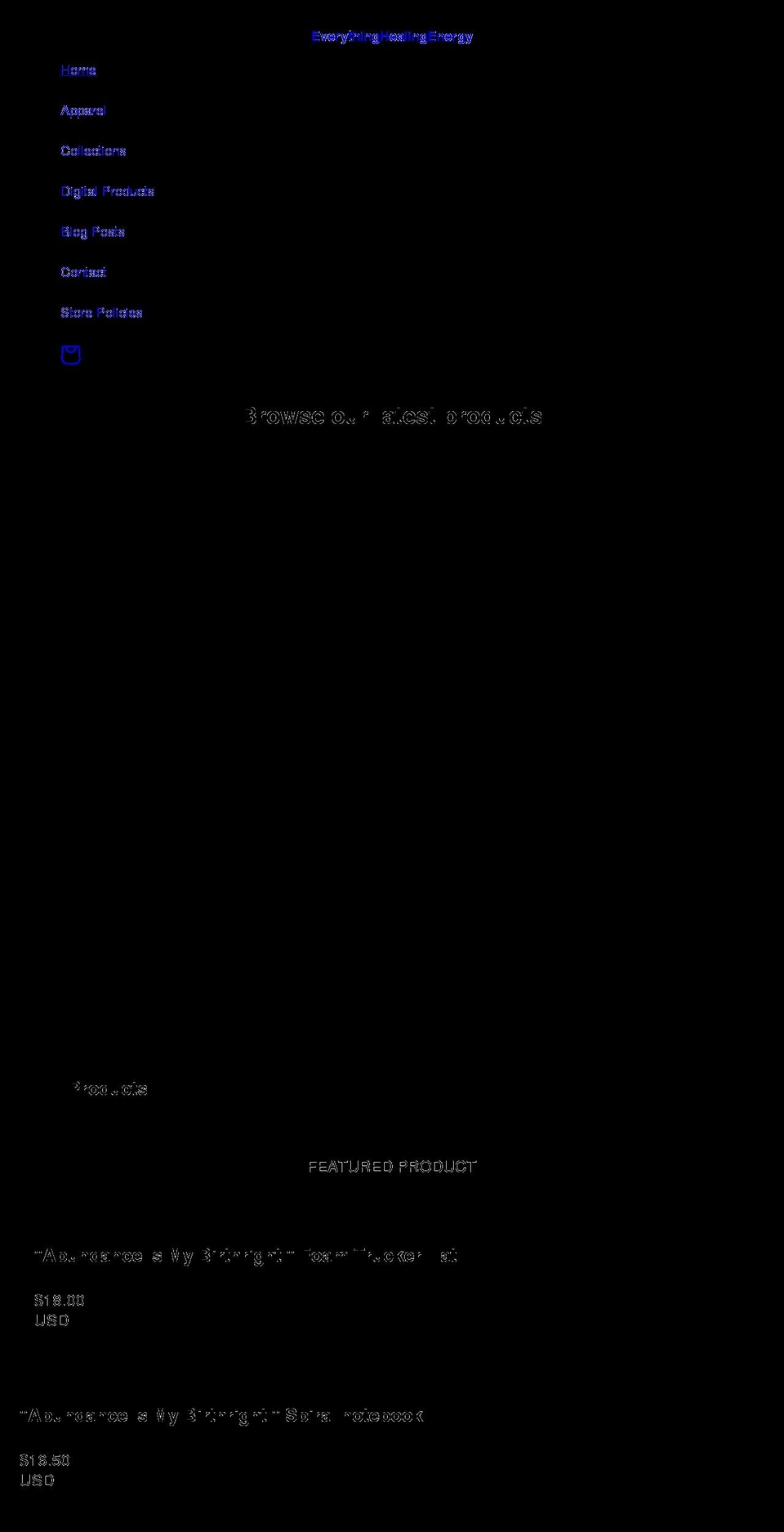 everythinghealingenergy.com shopify website screenshot