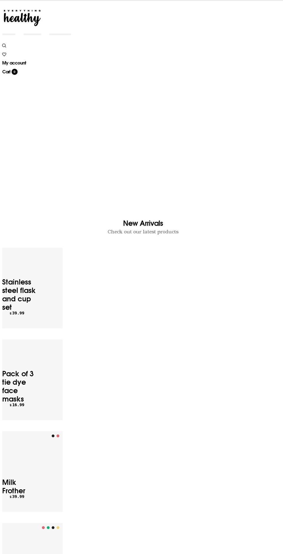 everythinghealthystore.com shopify website screenshot