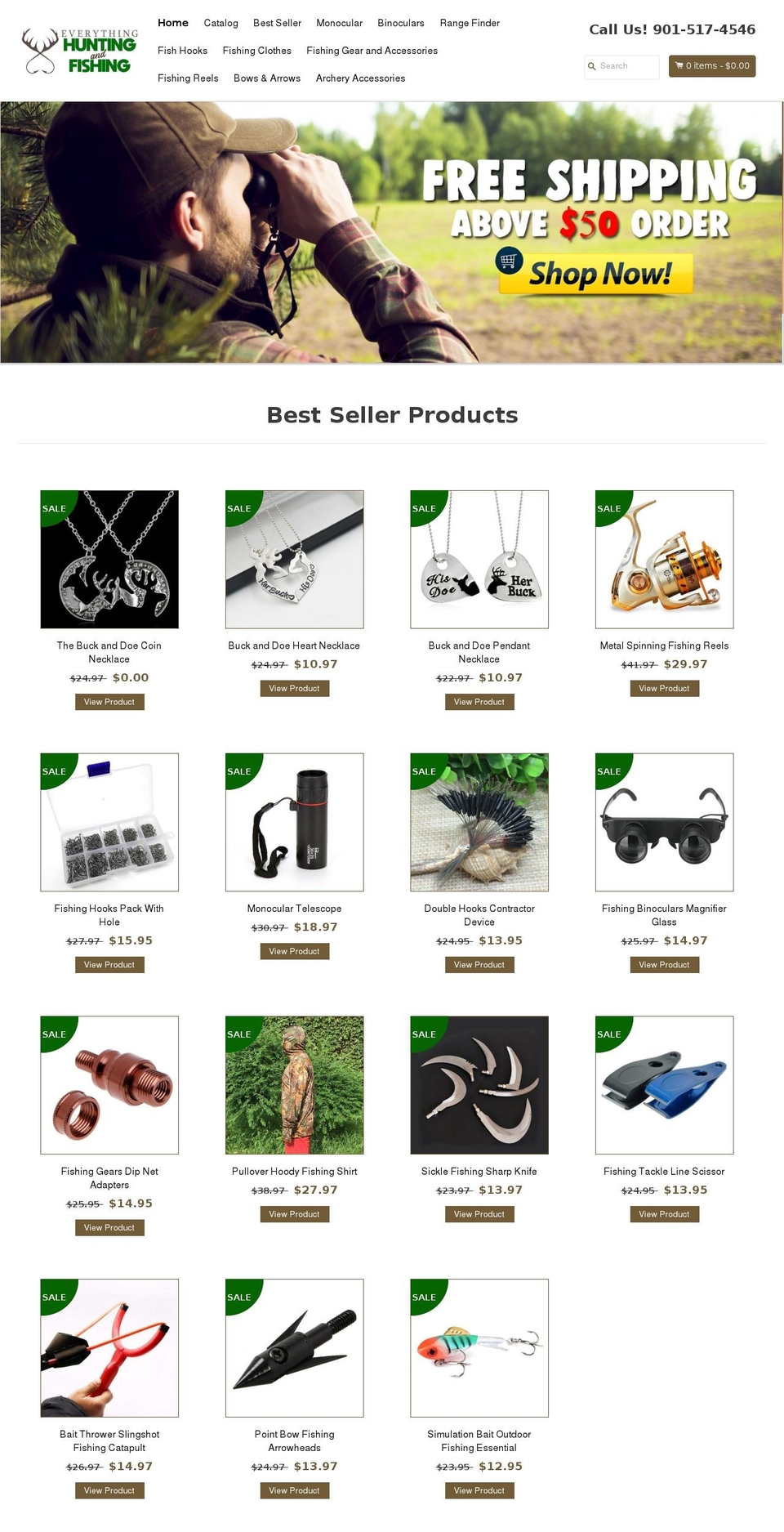 everythinghuntingandfishing.com — Shopify storefront screenshot