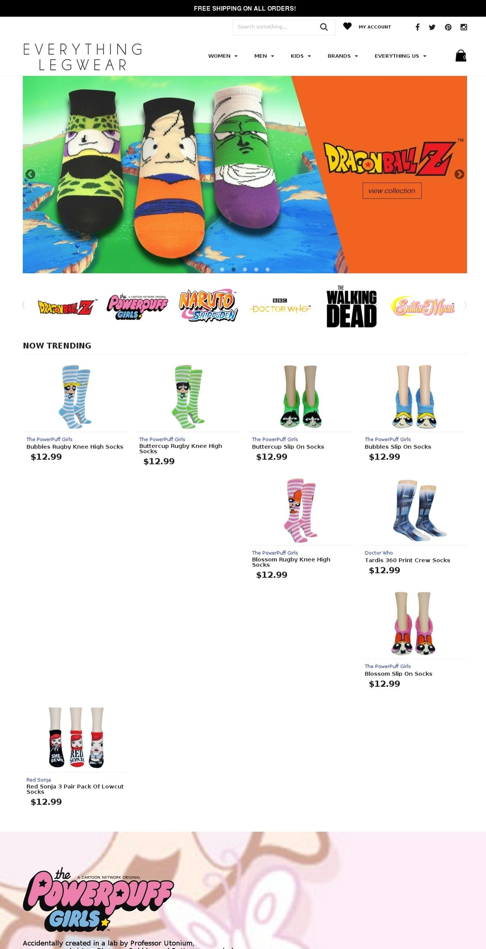 everythinglegwear.com shopify website screenshot