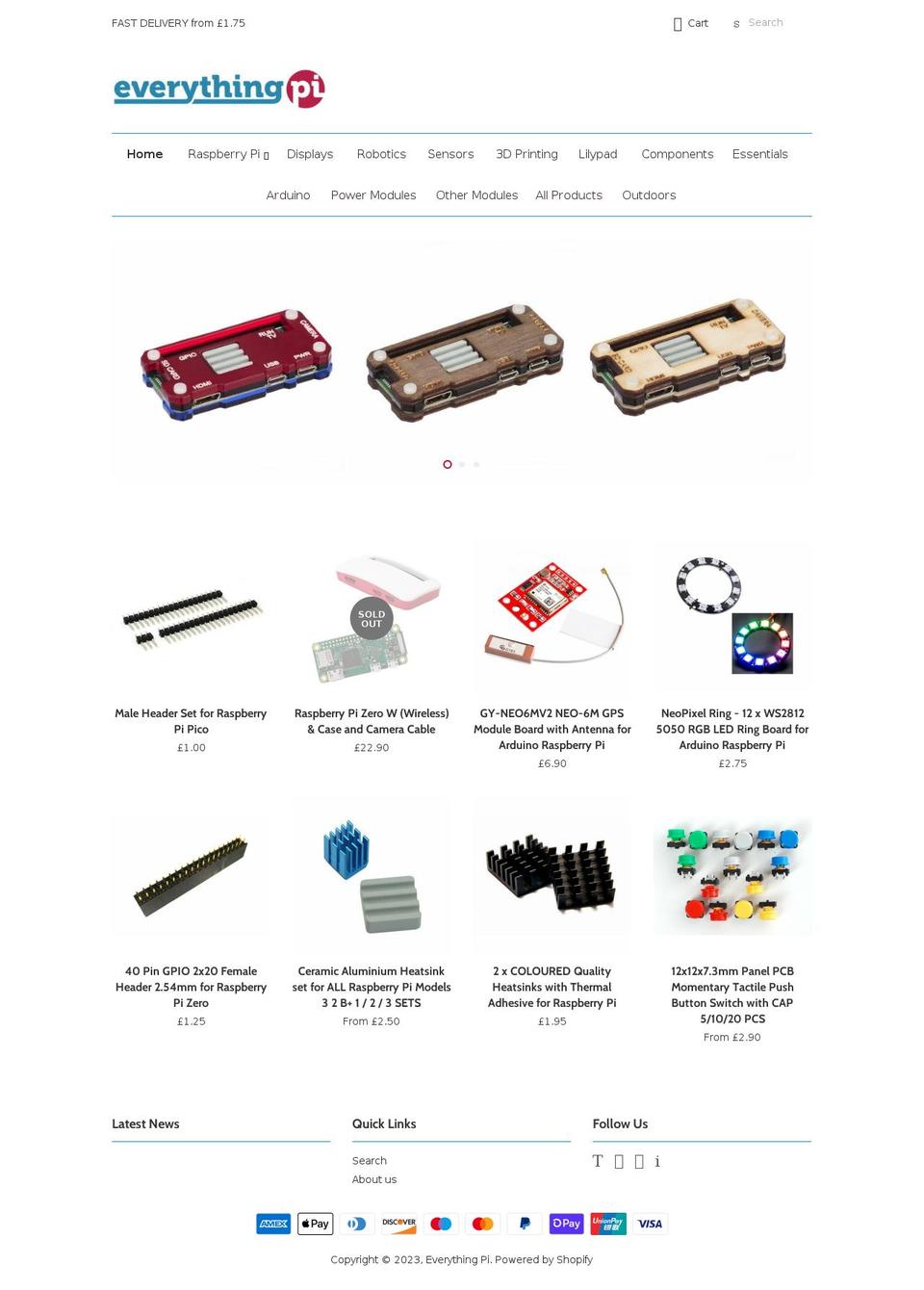 everythingpi.co.uk shopify website screenshot