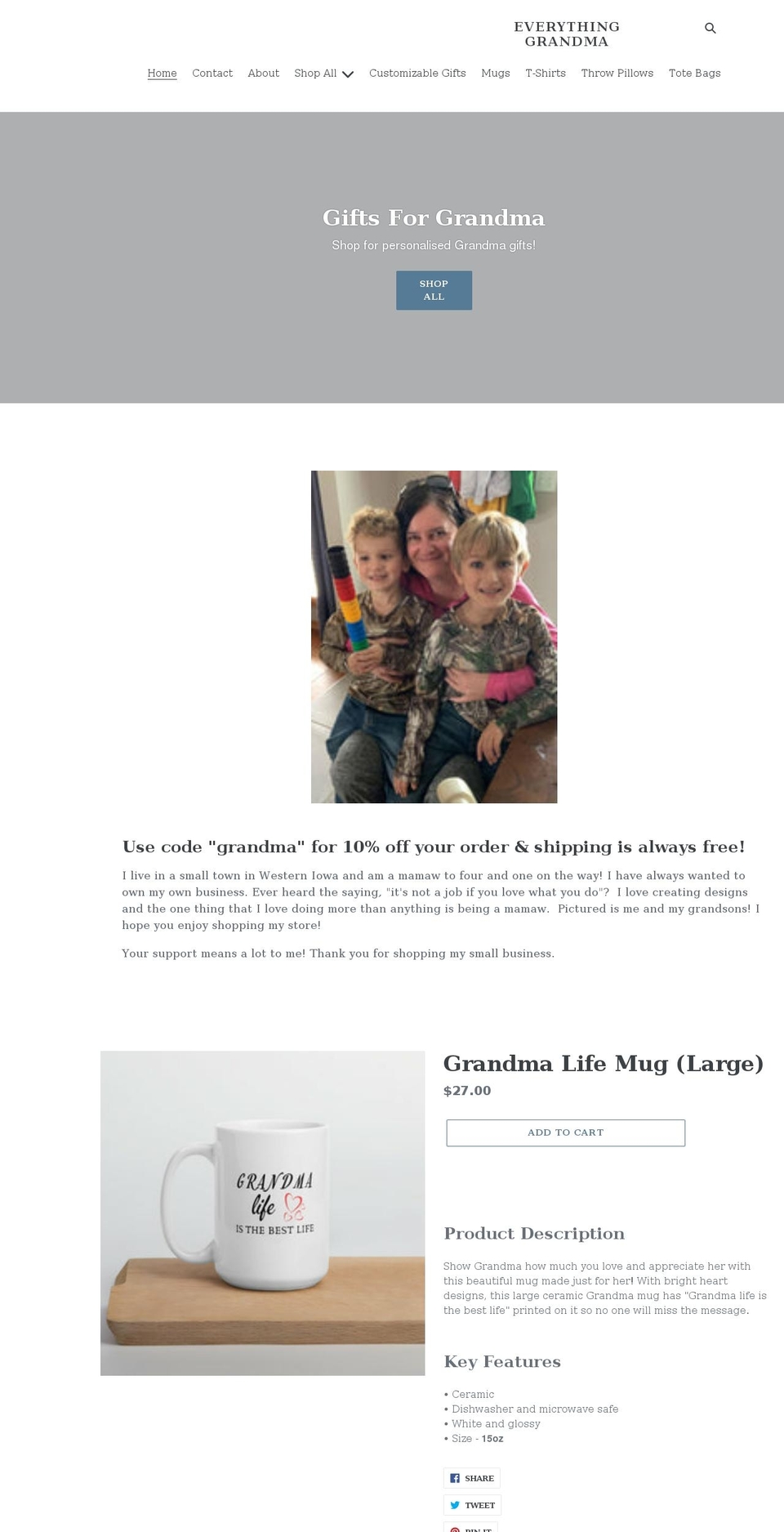 everythingrandma.com shopify website screenshot