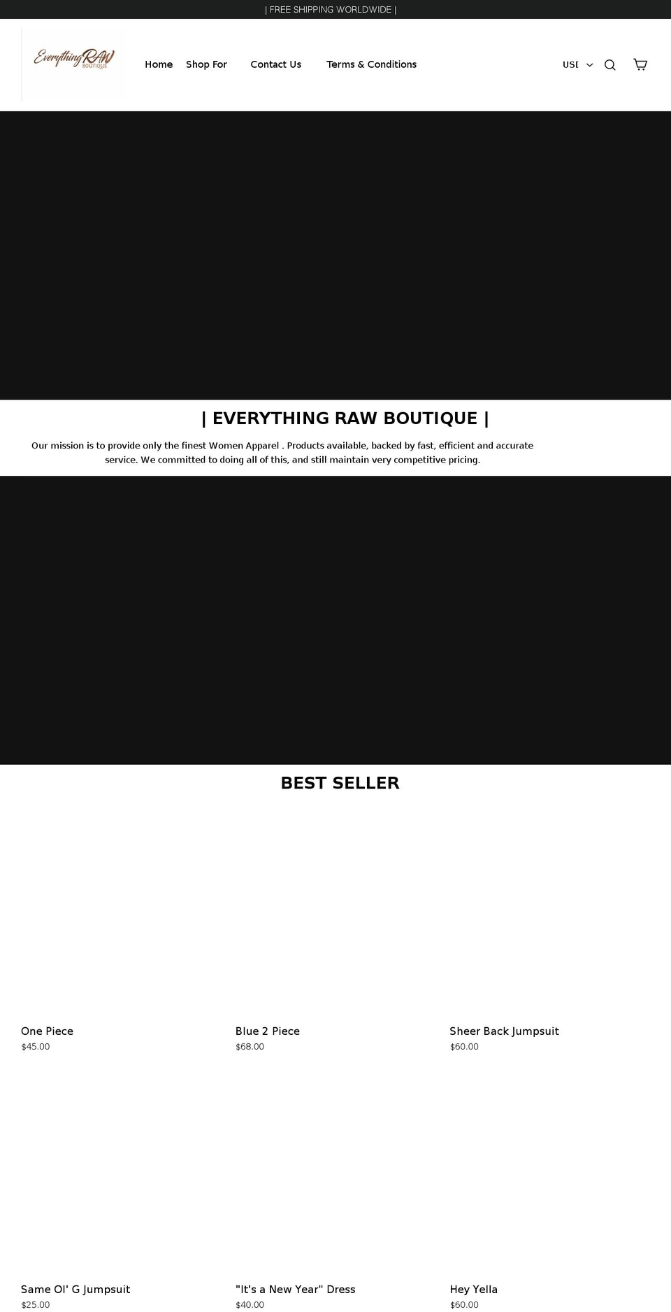 everythingrawboutique.com shopify website screenshot