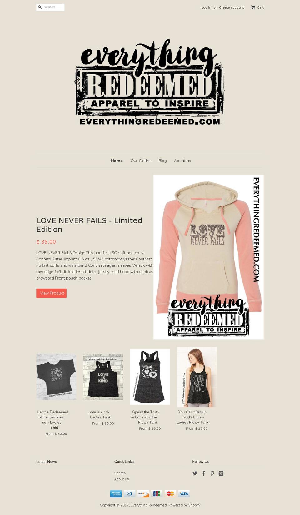 everythingredeemed.com shopify website screenshot