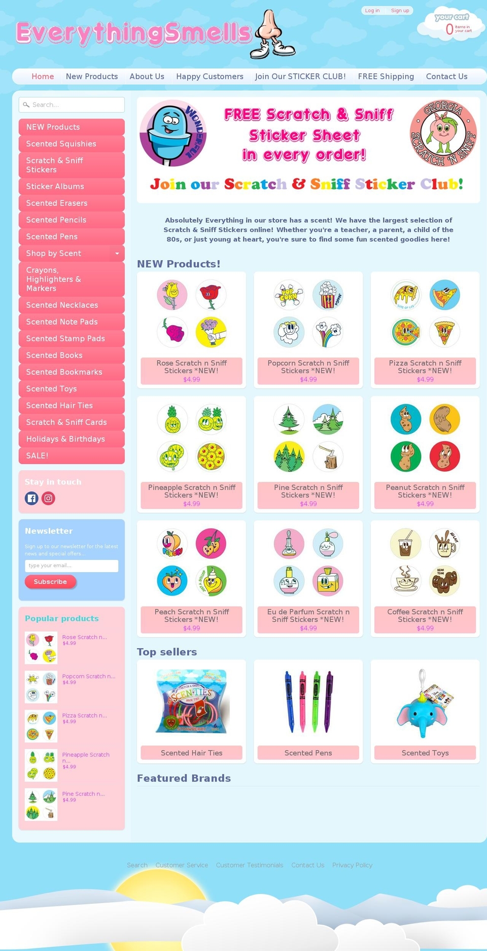 everythingsmells.com shopify website screenshot