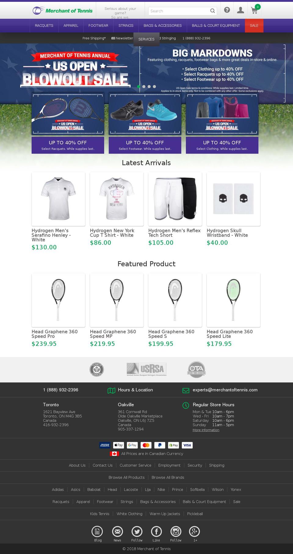 everythingtennis.ca shopify website screenshot