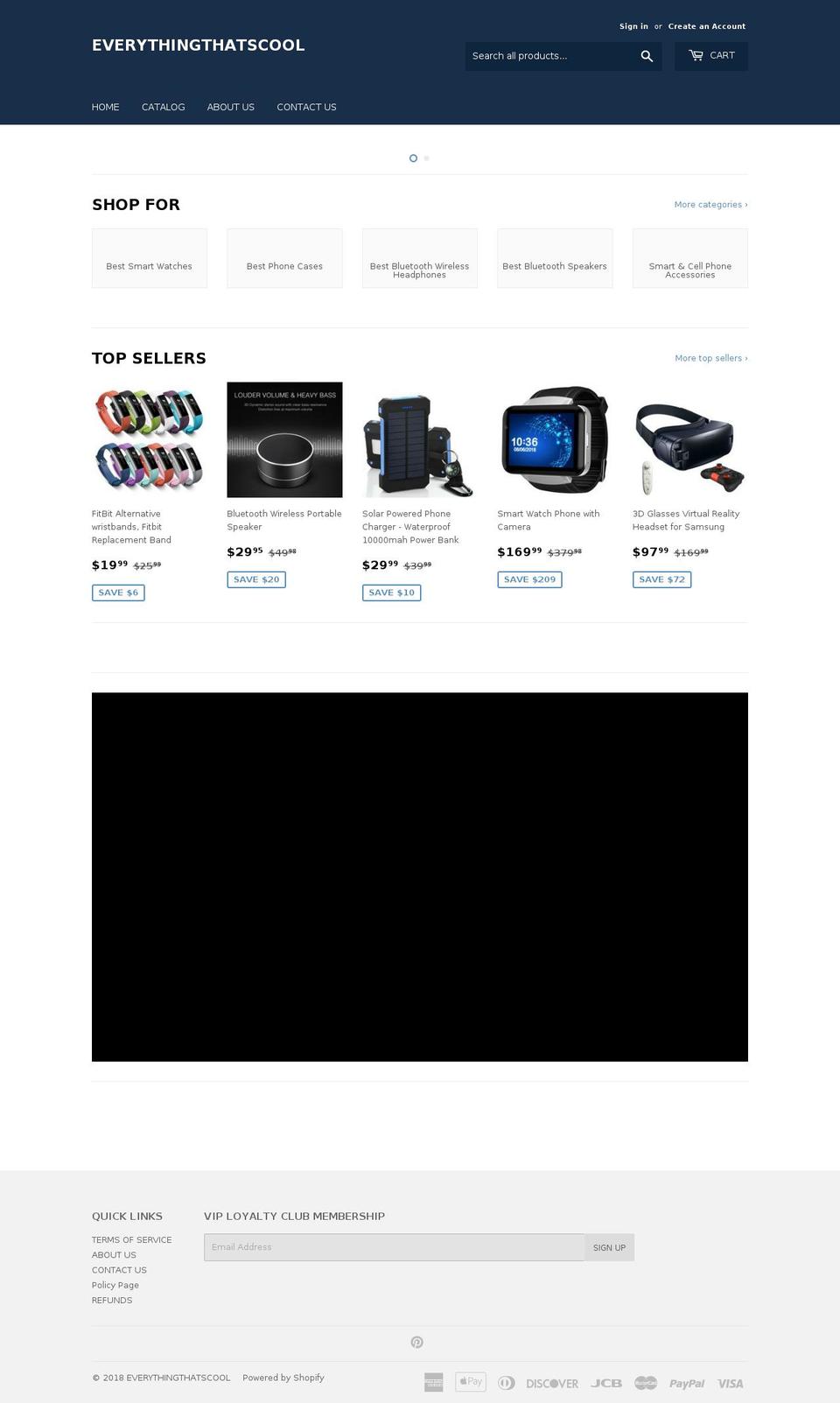 everythingthatscool.com — Shopify storefront screenshot