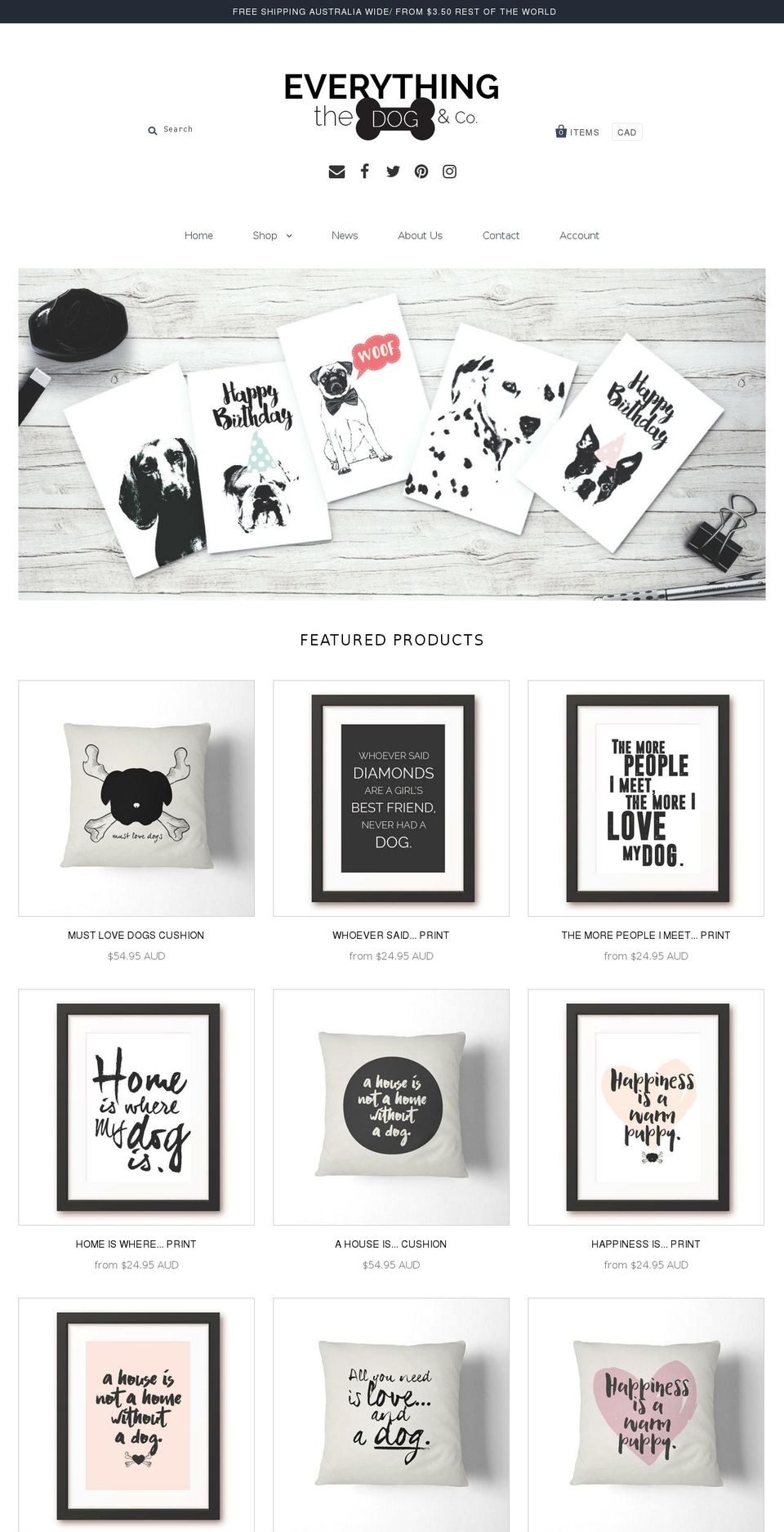 everythingthedog.com shopify website screenshot