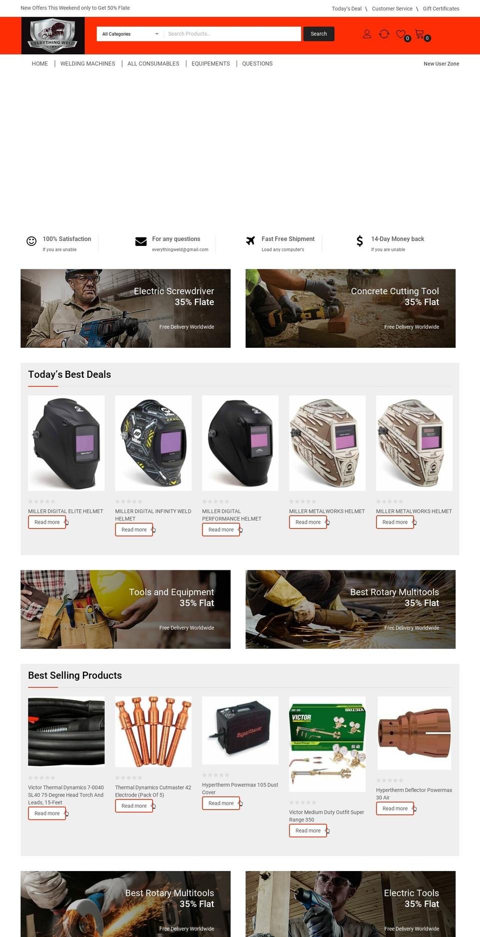 everythingweld.com shopify website screenshot