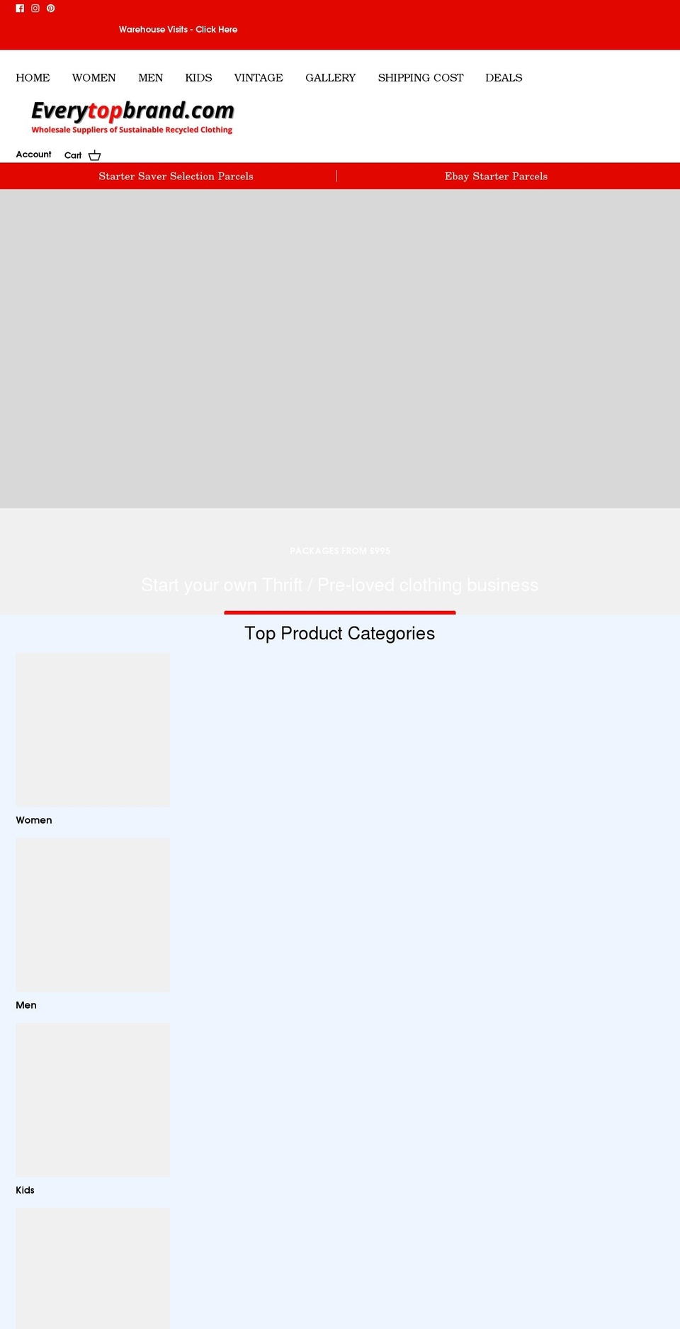 everytopbrand.com shopify website screenshot