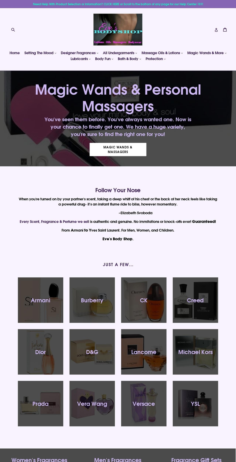 evesbodyshop.com shopify website screenshot