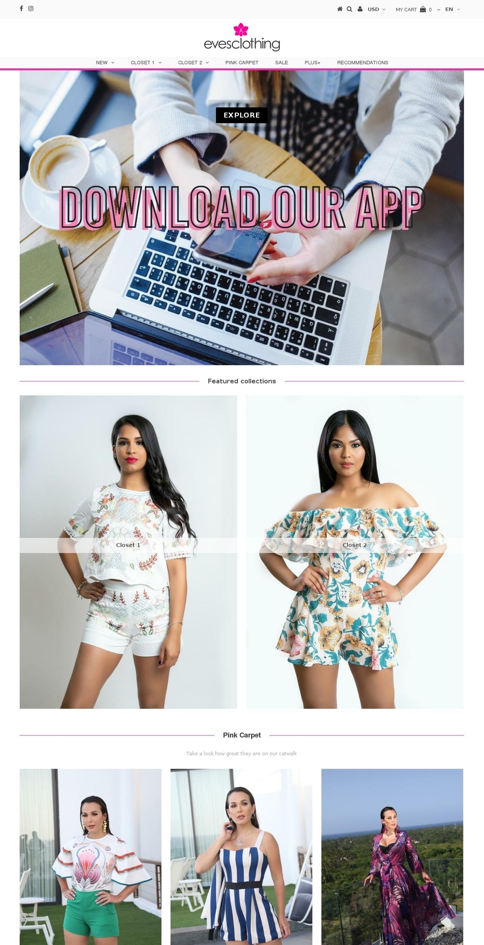 evesclothingny.com — Shopify storefront screenshot