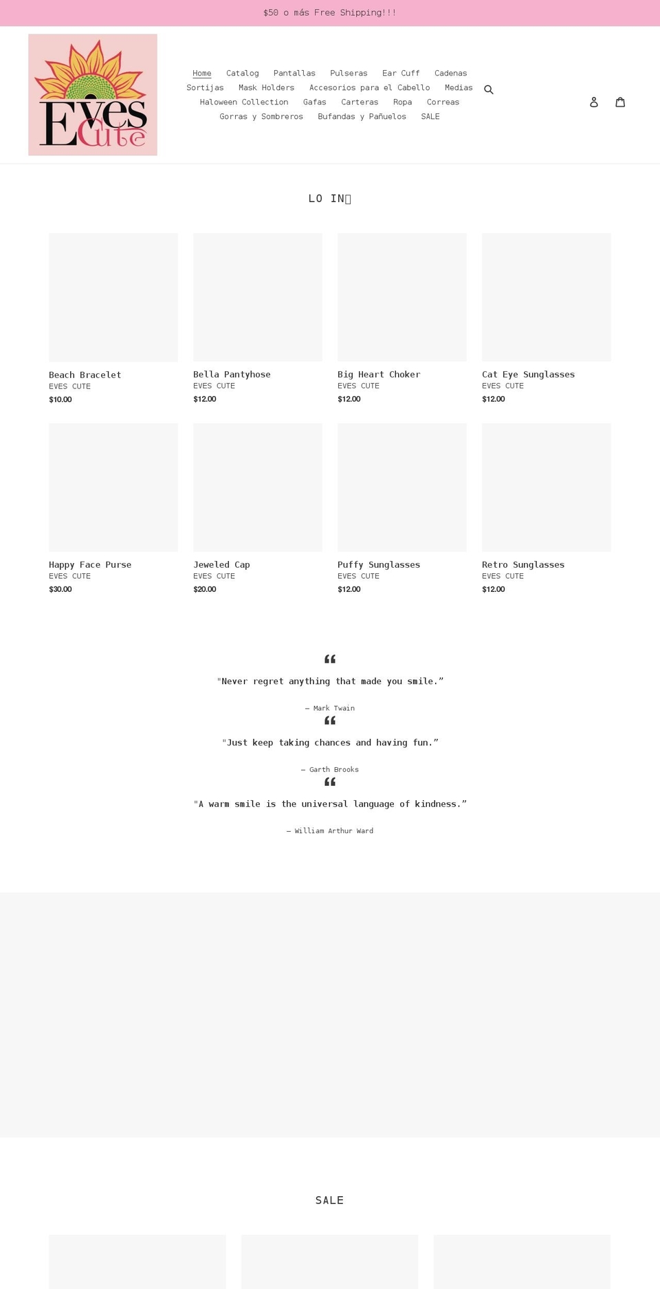 evescute.com shopify website screenshot