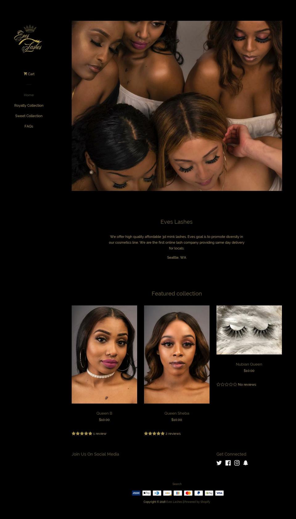 eveslashes.com — Shopify storefront screenshot
